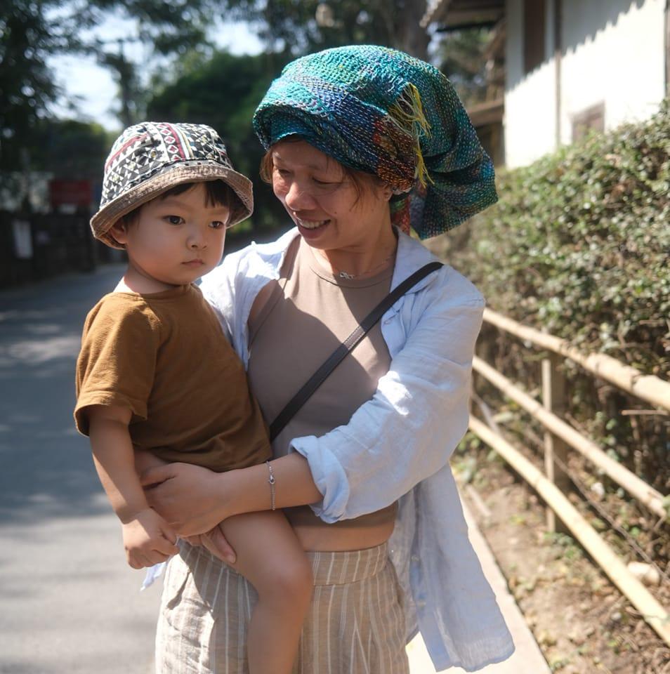 Founder Giang with her son Jasper, inspiration for Zang Studio